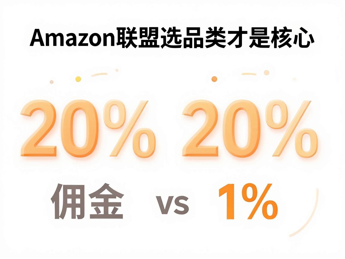 Amazon联盟选品类才是核心：20%佣金品类 vs 1%品类，同样100次点击收入差20倍