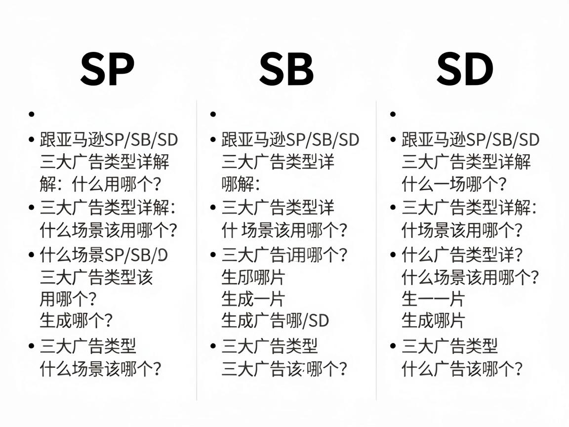 亚马逊SP/SB/SD三大广告类型详解:什么场景该用哪个?