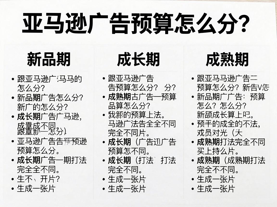 亚马逊广告预算怎么分？新品期、成长期、成熟期打法完全不同