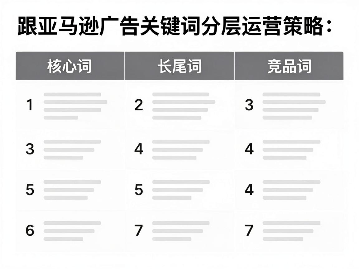 亚马逊广告关键词分层运营策略:核心词、长尾词、竞品词的精细化打法