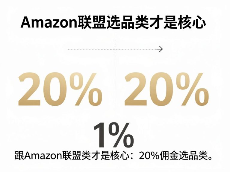 Amazon联盟选品类才是核心：20%佣金品类 vs 1%品类，同样100次点击收入差20倍
