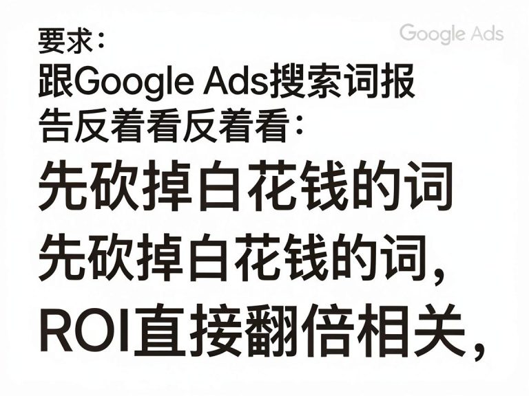 Google Ads搜索词报告反着看：先砍掉白花钱的词，ROI直接翻倍