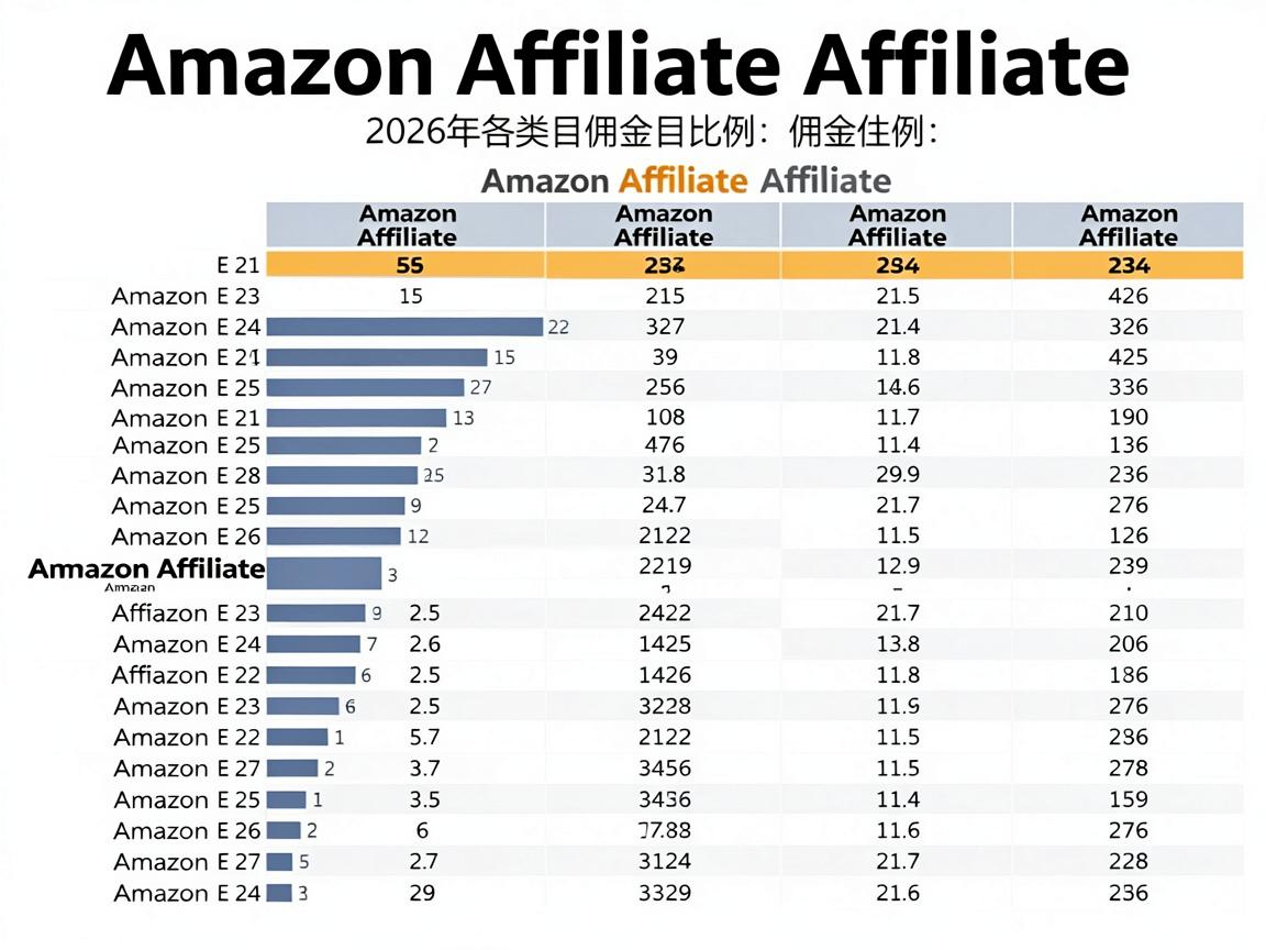 Amazon Affiliate佣金结构详解：2026年各类目佣金比例