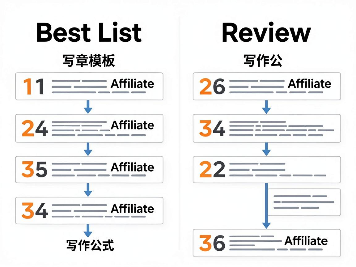Amazon Affiliate高转化文章模板：Best List和Review写作公式