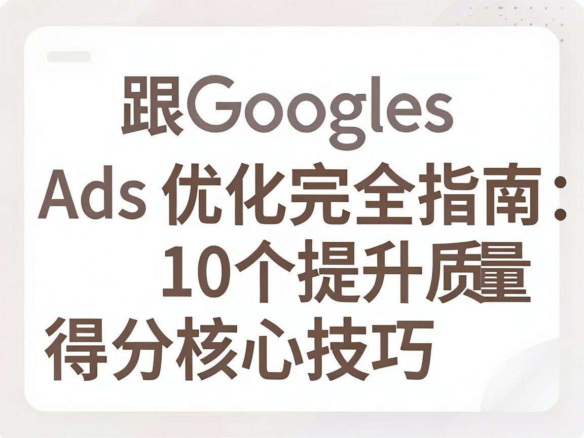 Google Ads质量得分优化完全指南:10个提升质量得分的核心技巧