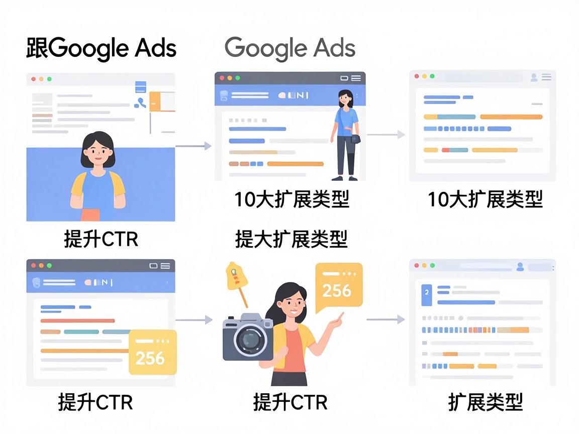 Google Ads广告扩展完全使用指南：提升CTR的10大扩展类型