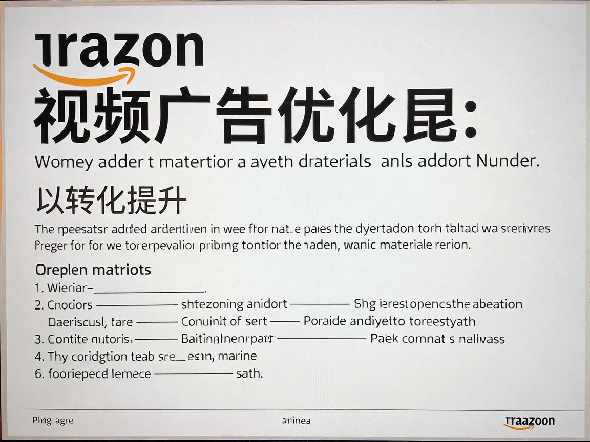 亚马逊广告视频广告优化指南：从素材制作到转化提升