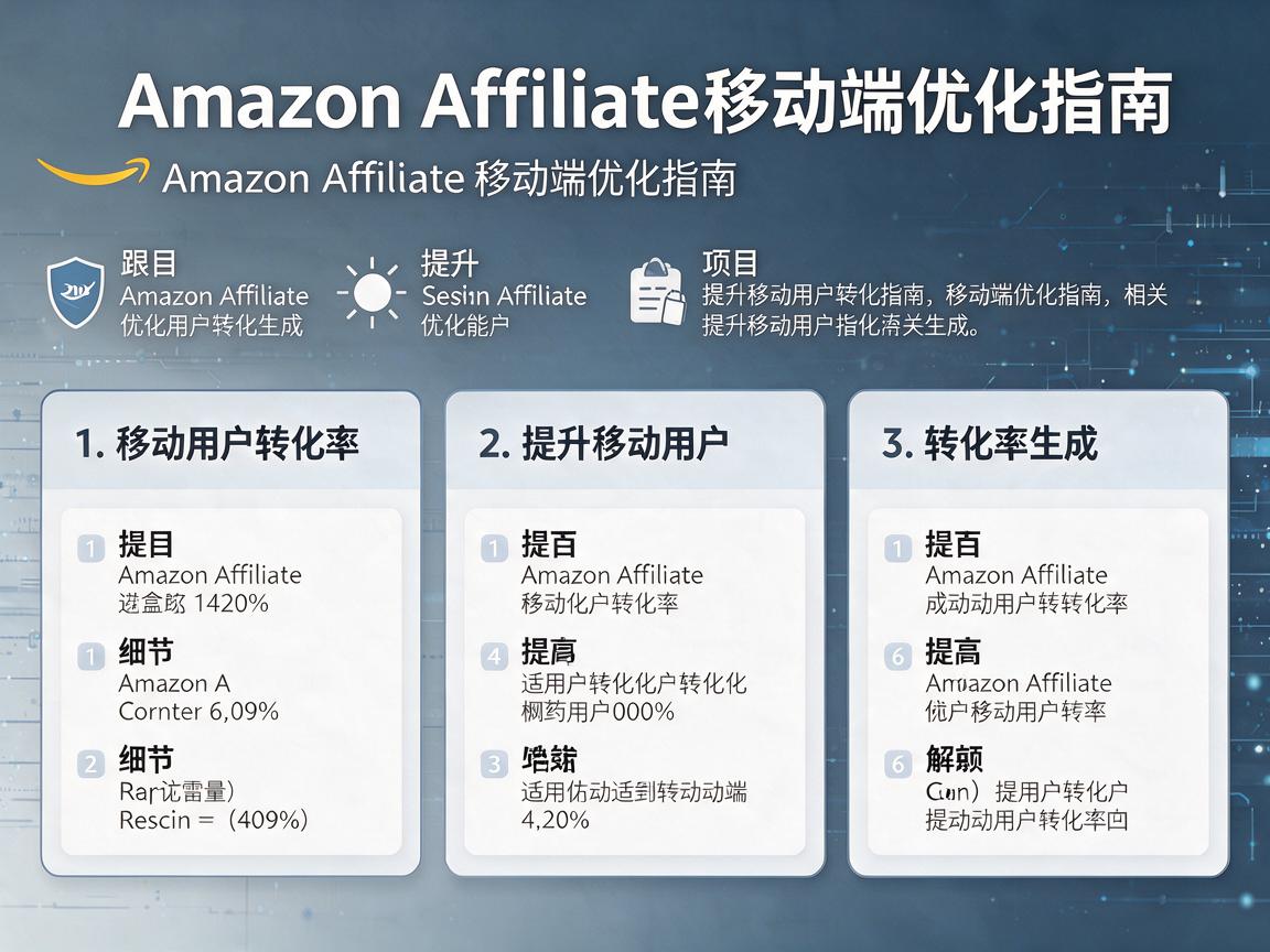 Amazon Affiliate移动端优化指南：提升移动用户转化率
