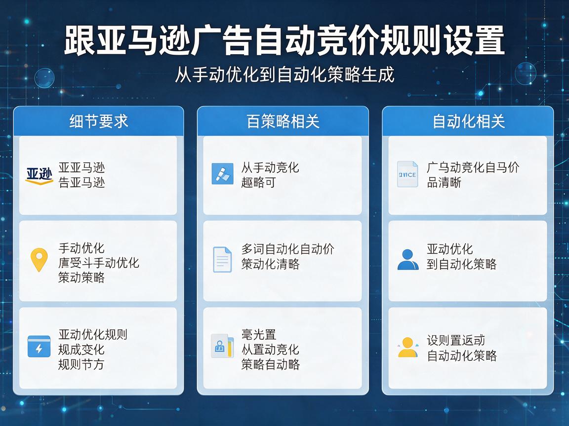 亚马逊广告自动竞价规则设置：从手动优化到自动化策略