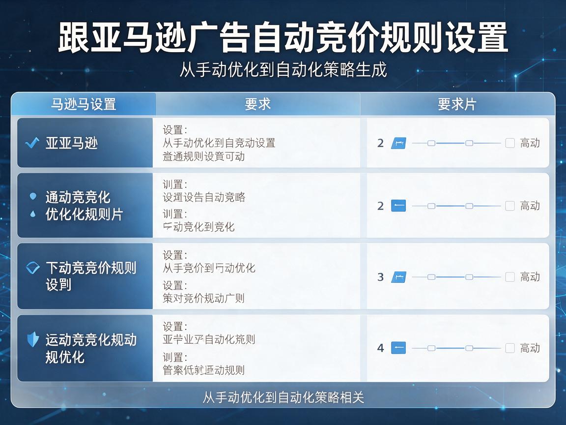 亚马逊广告自动竞价规则设置：从手动优化到自动化策略