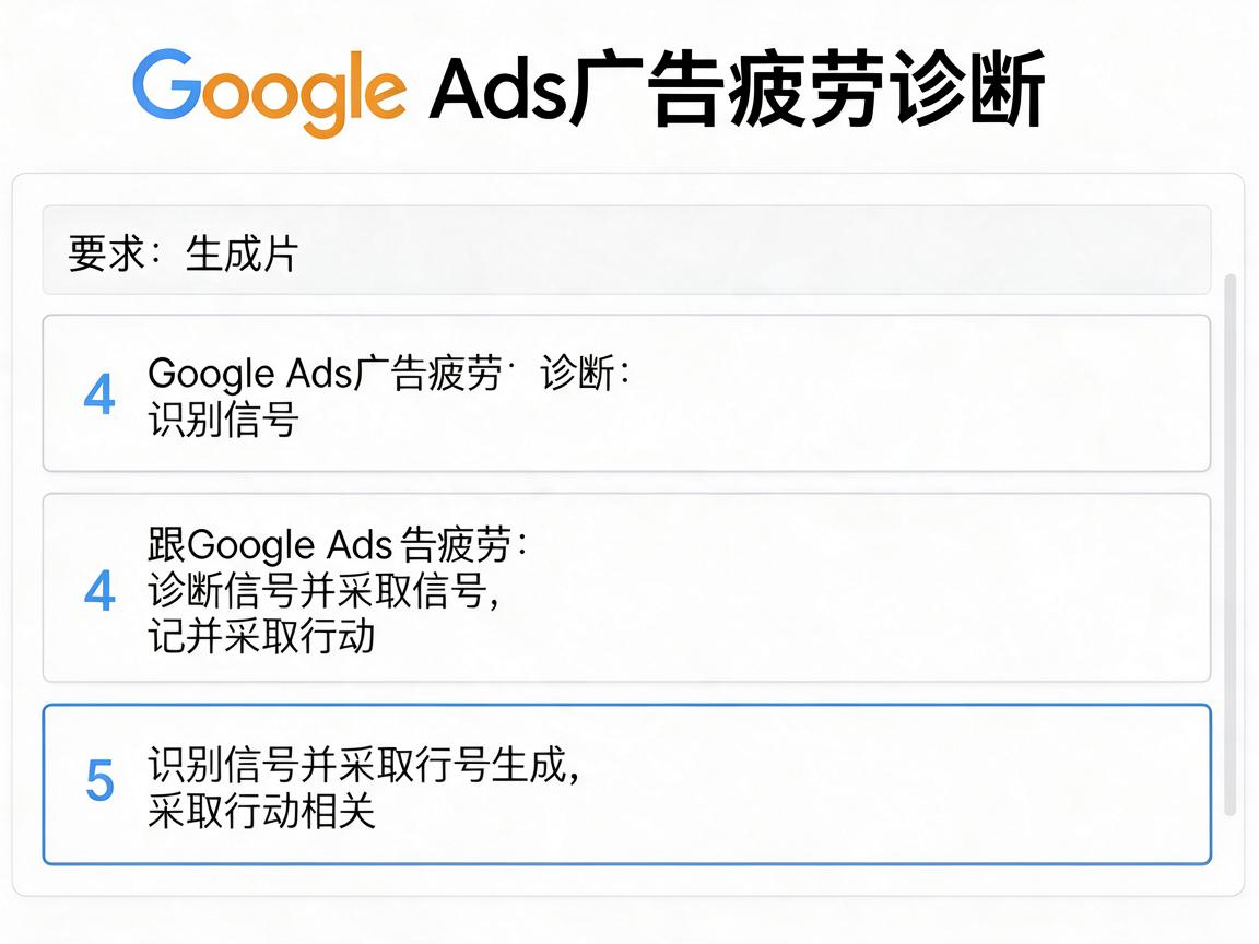 Google Ads广告疲劳诊断：识别信号并采取行动