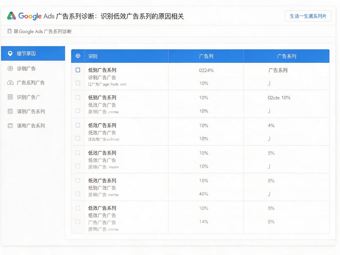 Google Ads广告系列诊断：识别低效广告系列的原因