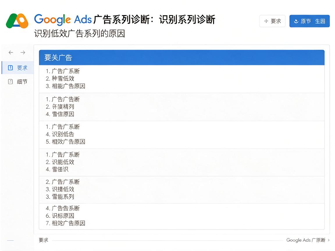 Google Ads广告系列诊断：识别低效广告系列的原因