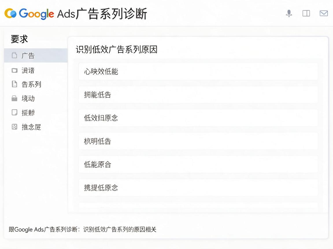 Google Ads广告系列诊断：识别低效广告系列的原因