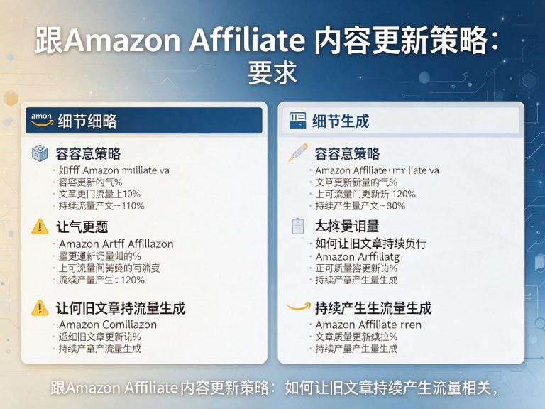 Amazon Affiliate内容更新策略：如何让旧文章持续产生流量