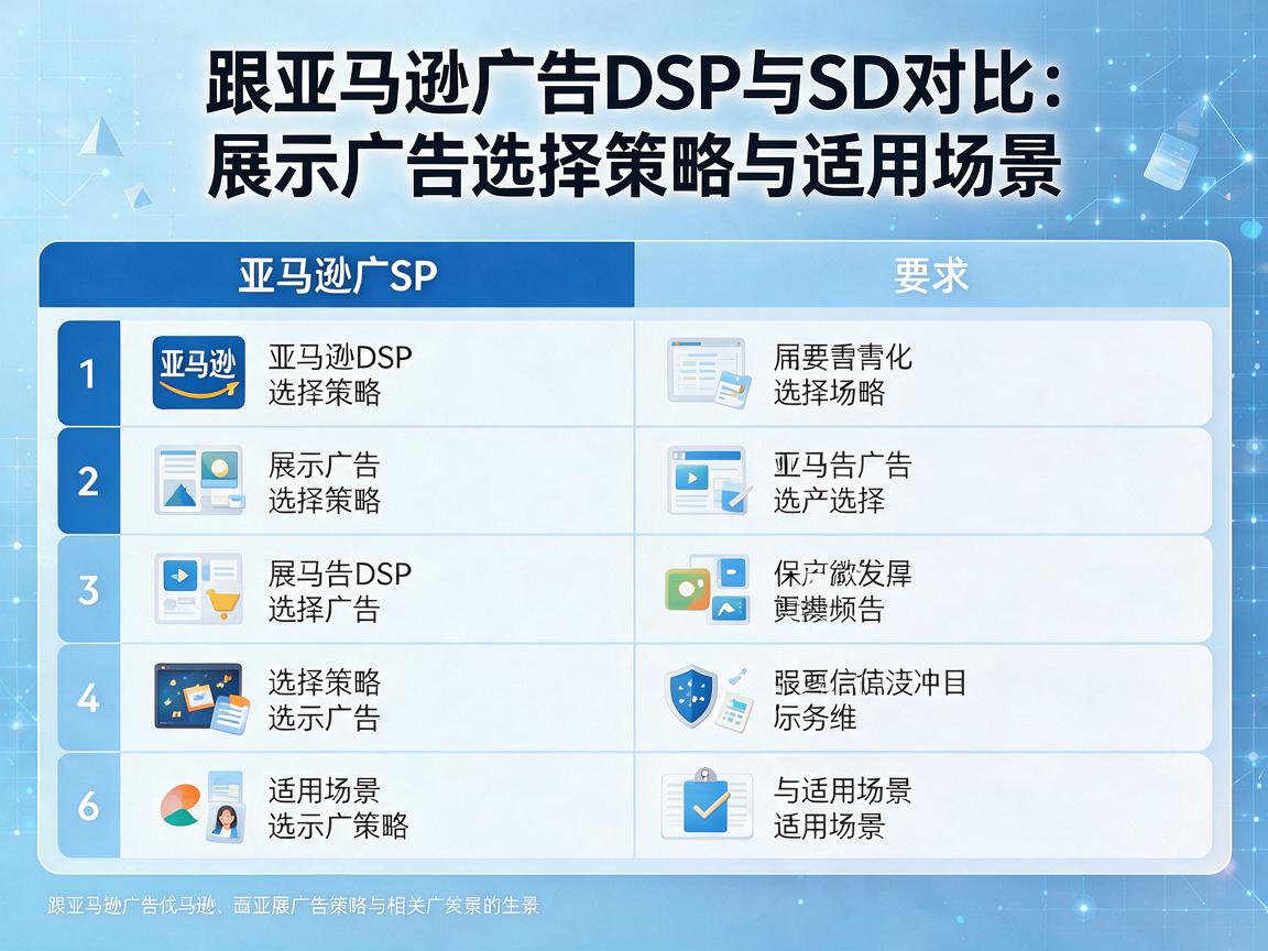 亚马逊广告DSP与SD对比：展示广告选择策略与适用场景