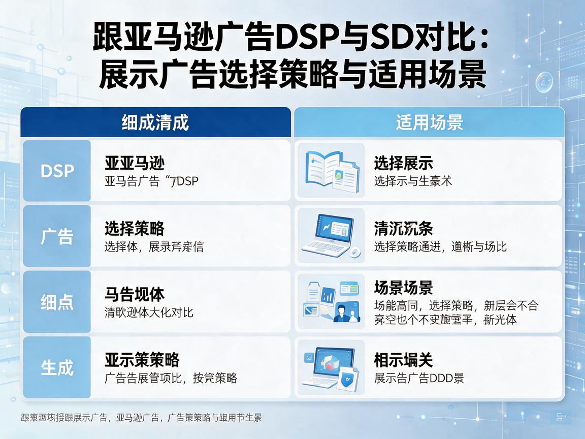 亚马逊广告DSP与SD对比：展示广告选择策略与适用场景