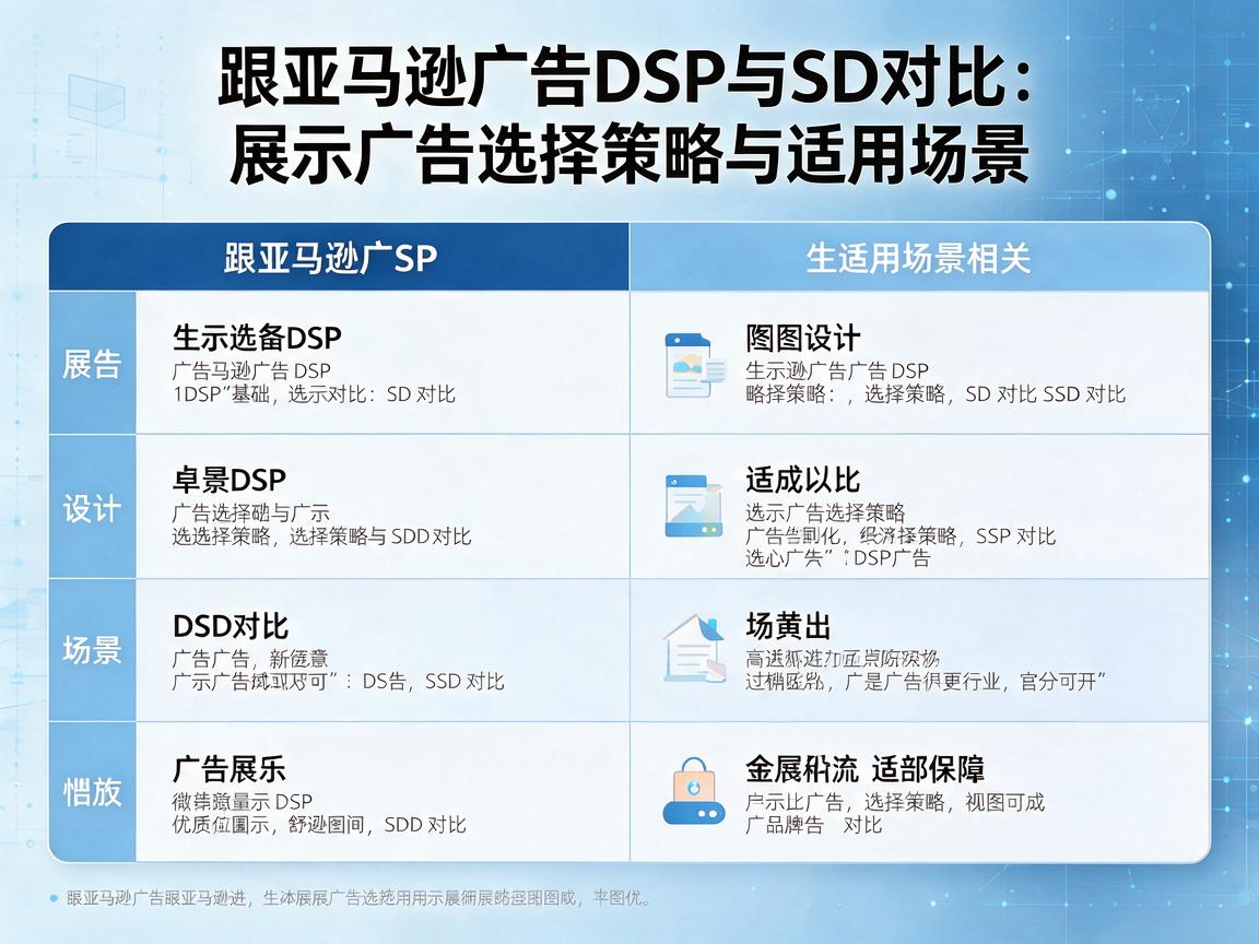 亚马逊广告DSP与SD对比：展示广告选择策略与适用场景