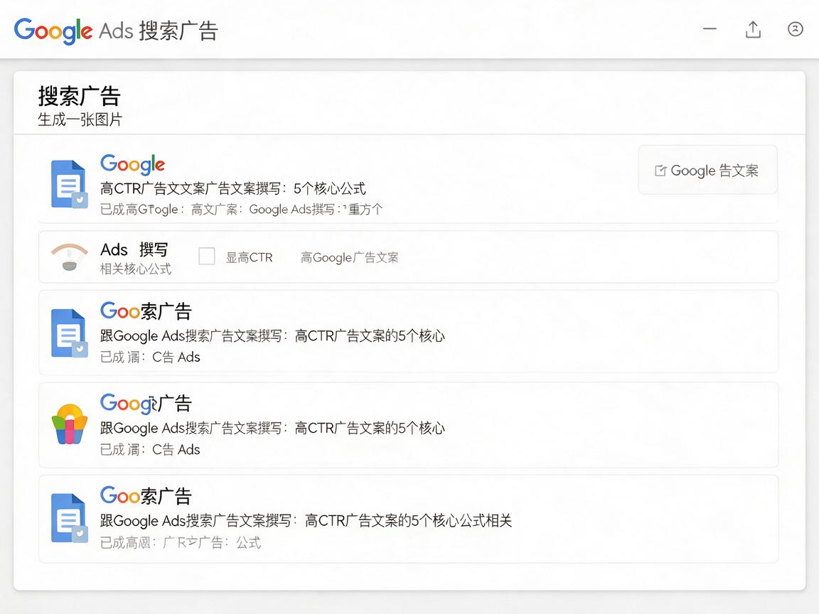 Google Ads搜索广告文案撰写：高CTR广告文案的5个核心公式