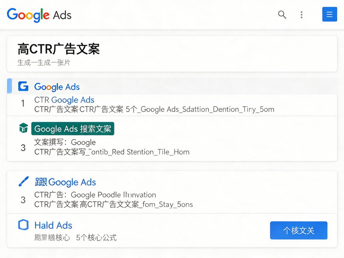 Google Ads搜索广告文案撰写：高CTR广告文案的5个核心公式