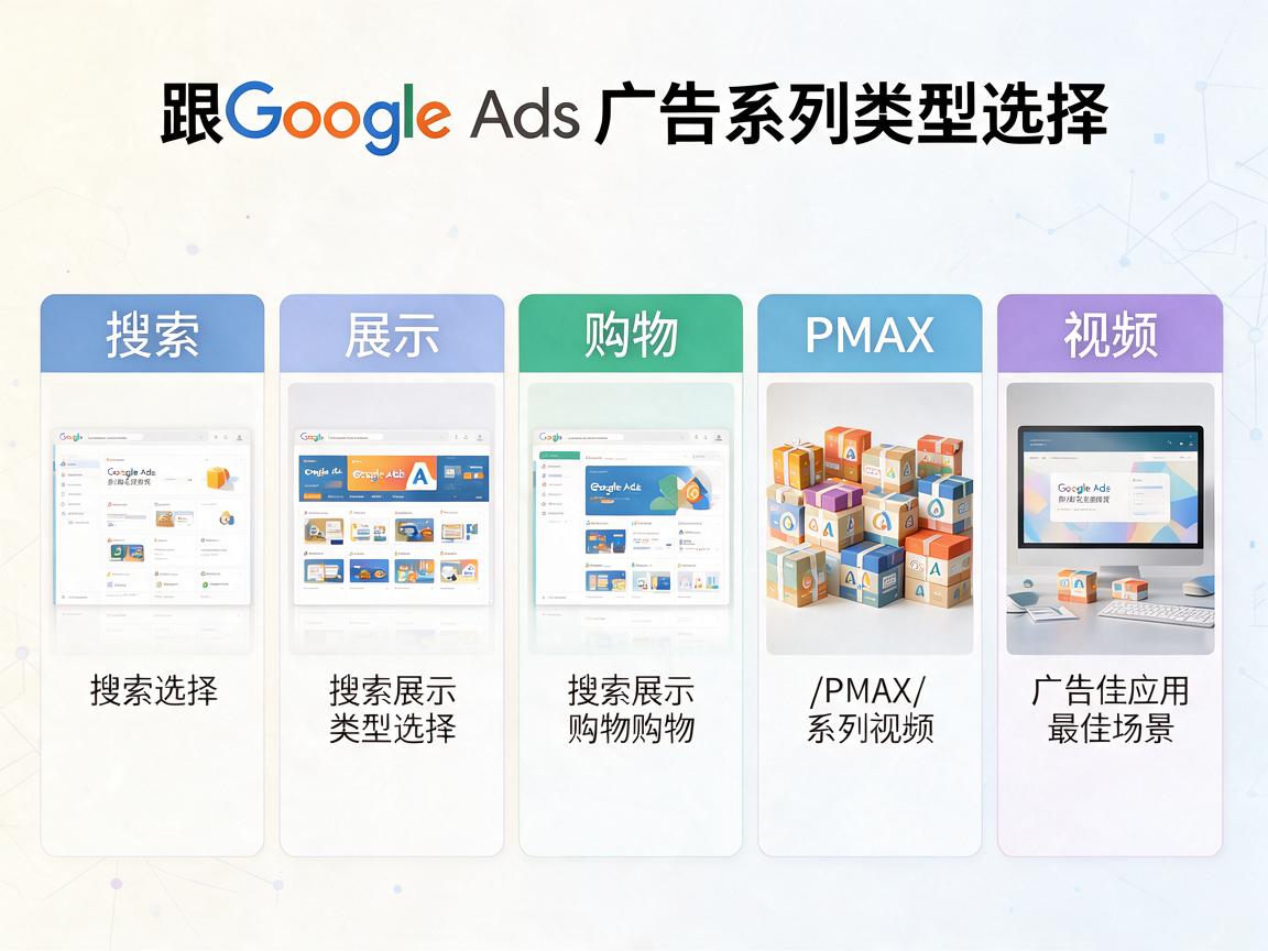 Google Ads广告系列类型选择:搜索/展示/购物/PMax/视频最佳应用场景