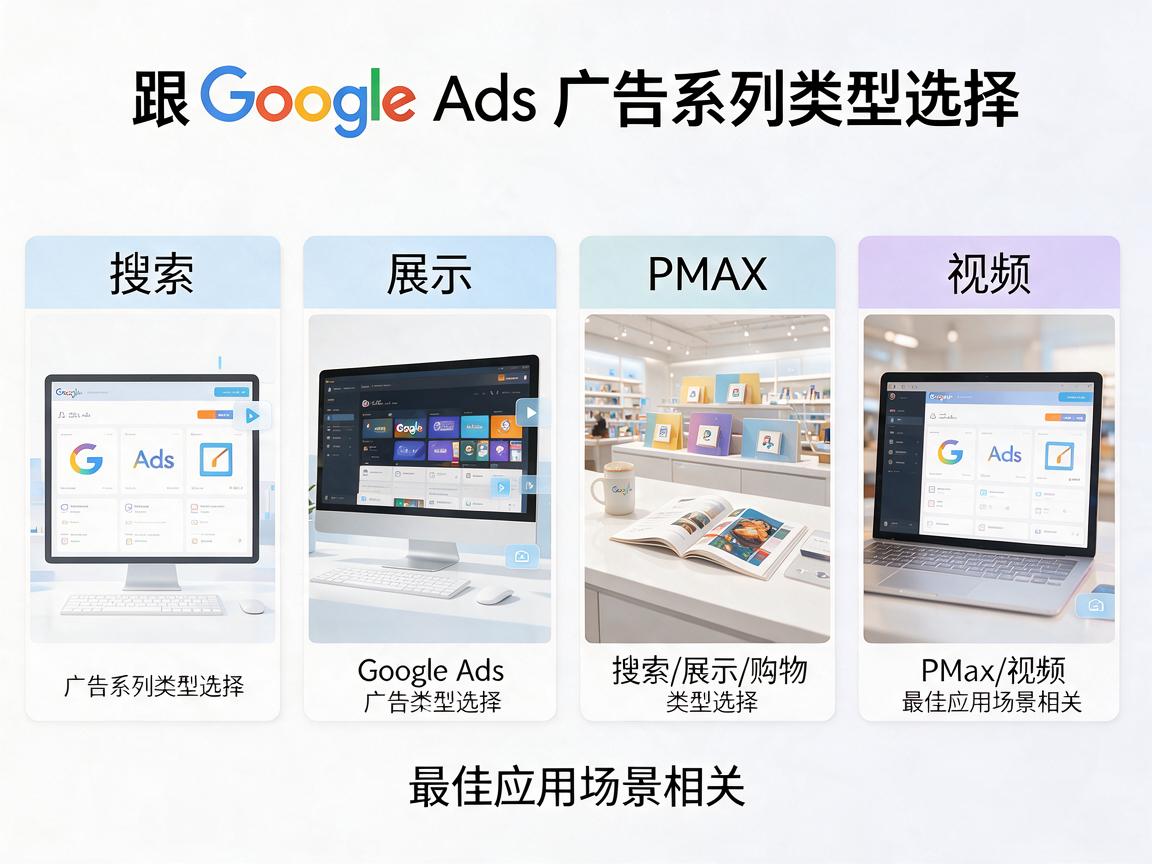 Google Ads广告系列类型选择:搜索/展示/购物/PMax/视频最佳应用场景