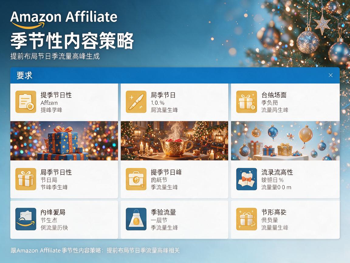 Amazon Affiliate季节性内容策略：提前布局节日季流量高峰