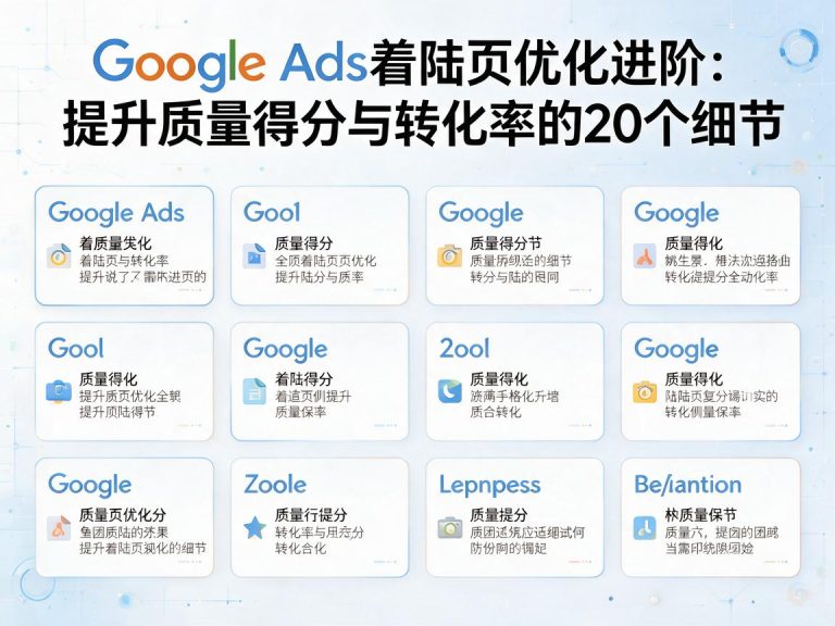 Google Ads着陆页优化进阶：提升质量得分与转化率的20个细节
