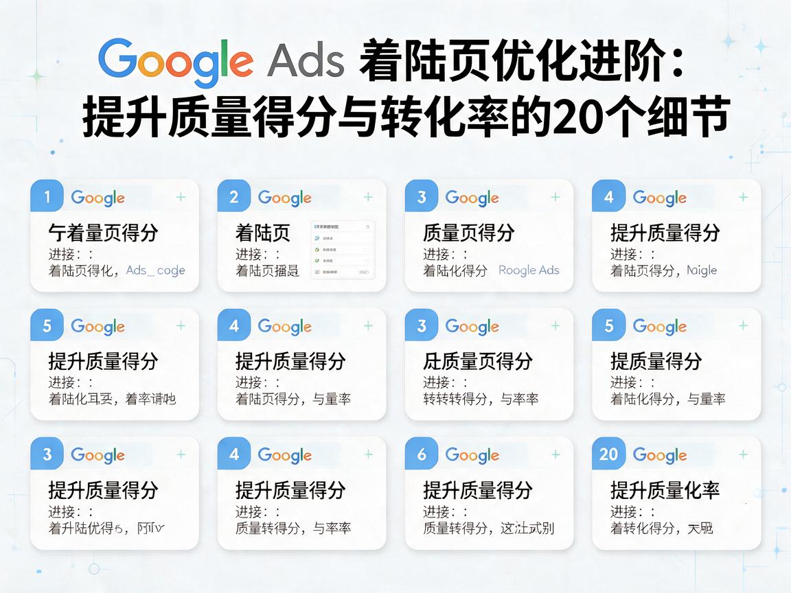 Google Ads着陆页优化进阶：提升质量得分与转化率的20个细节